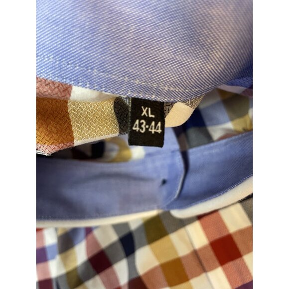 MorCouture Mens Multicolor Plaid Button Up Dress Shirt Size XL XXXL 4XL - Picture 10 of 12
